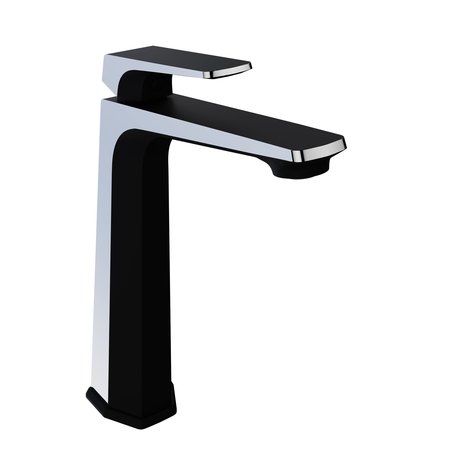 ANZZI 1-Handle Bathroom Vessel Sink Faucet in Matte Black and Chrome L-AZ904MB-CH